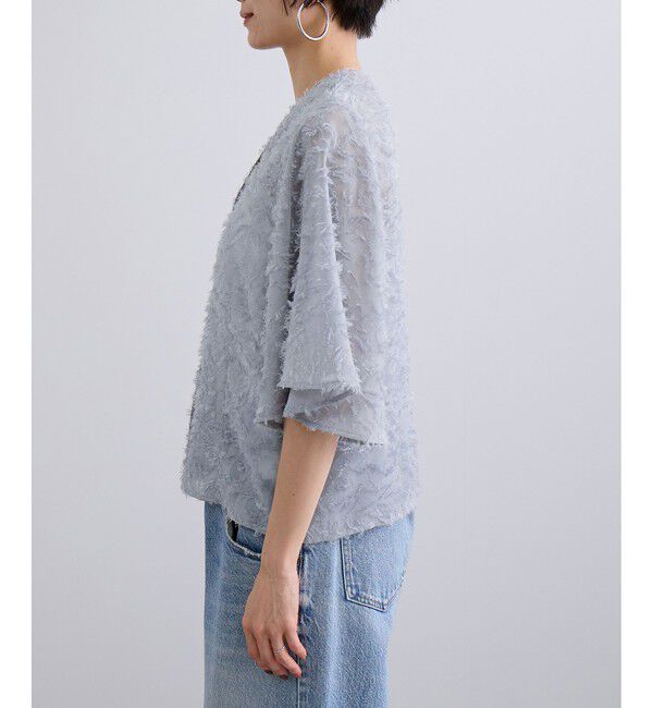 SALON adam et rope'「【WEB限定】フラワーカットジャガードブラウス」|シャツ・ブラウス|