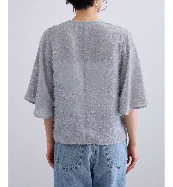 SALON adam et rope'「【WEB限定】フラワーカットジャガードブラウス」|シャツ・ブラウス|