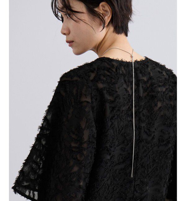 SALON adam et rope'「【WEB限定】フラワーカットジャガードブラウス」|シャツ・ブラウス|