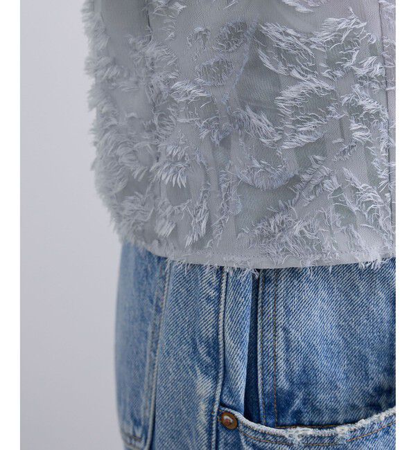 SALON adam et rope'「【WEB限定】フラワーカットジャガードブラウス」|シャツ・ブラウス|