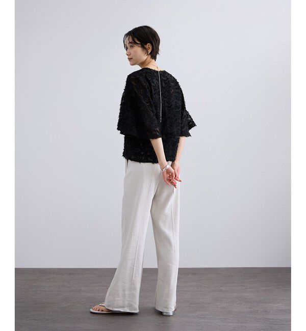 SALON adam et rope'「【WEB限定】フラワーカットジャガードブラウス」|シャツ・ブラウス|