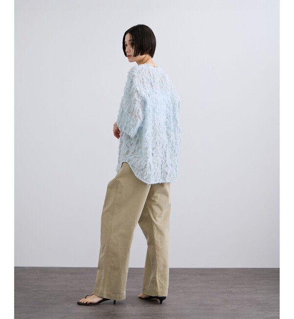 SALON adam et rope'「モチーフカットジャカードハーフスリーブブラウス」|シャツ・ブラウス|