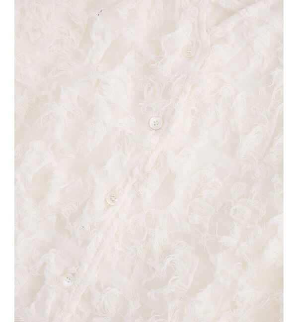 SALON adam et rope'「モチーフカットジャカードハーフスリーブブラウス」|シャツ・ブラウス|