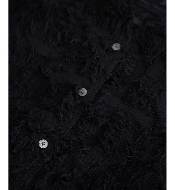 SALON adam et rope'「モチーフカットジャカードハーフスリーブブラウス」|シャツ・ブラウス|