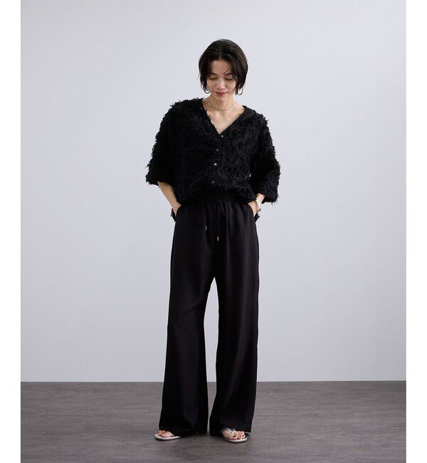 SALON adam et rope'「モチーフカットジャカードハーフスリーブブラウス」|シャツ・ブラウス|