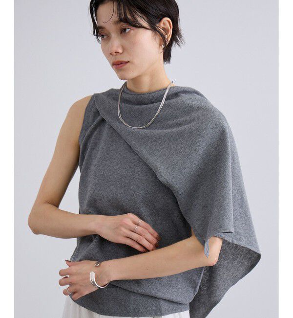 SALON adam et rope'「【WEB限定】ストール付きマルチWAYノースリニット」|ニット・セーター|グレー(07)