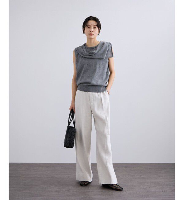 SALON adam et rope'「【WEB限定】ストール付きマルチWAYノースリニット」|ニット・セーター|