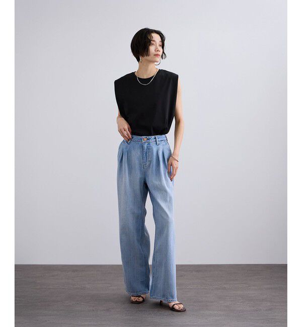 SALON adam et rope'「【WEB限定】プリマベールショルダータックノースリーブプルオーバー / UVカット」|Tシャツ・カットソー|