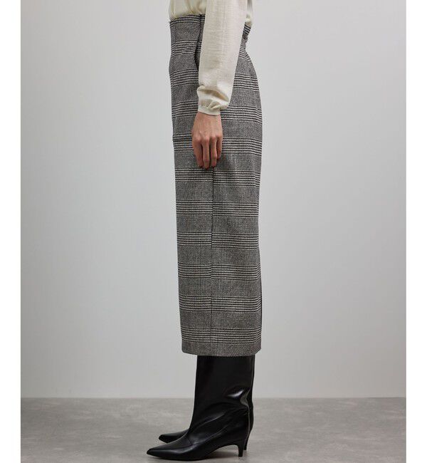 ROPE「[美人スカート]ウールレーヨンポケット付きタイトスカート(ヘリンボーン/グレンチェック)/セットアップ対応」|スカート|