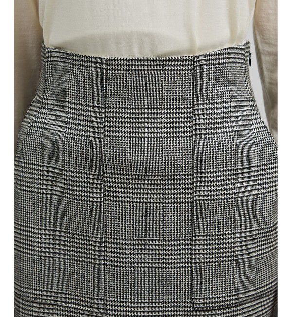 ROPE「[美人スカート]ウールレーヨンポケット付きタイトスカート(ヘリンボーン/グレンチェック)/セットアップ対応」|スカート|