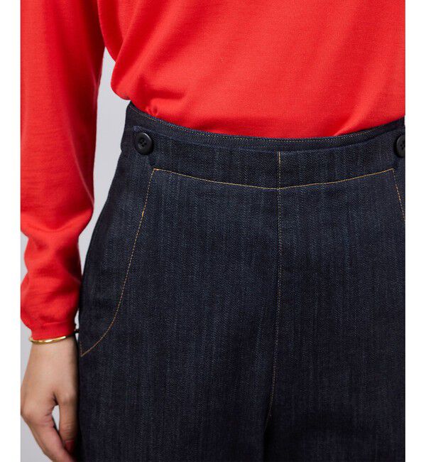 ROPE「ストレッチデニム セーラーパンツ/イージーケア」|デニム|