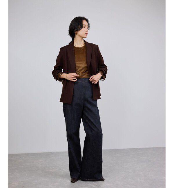 ROPE「ストレッチデニム セーラーパンツ/イージーケア」|デニム|