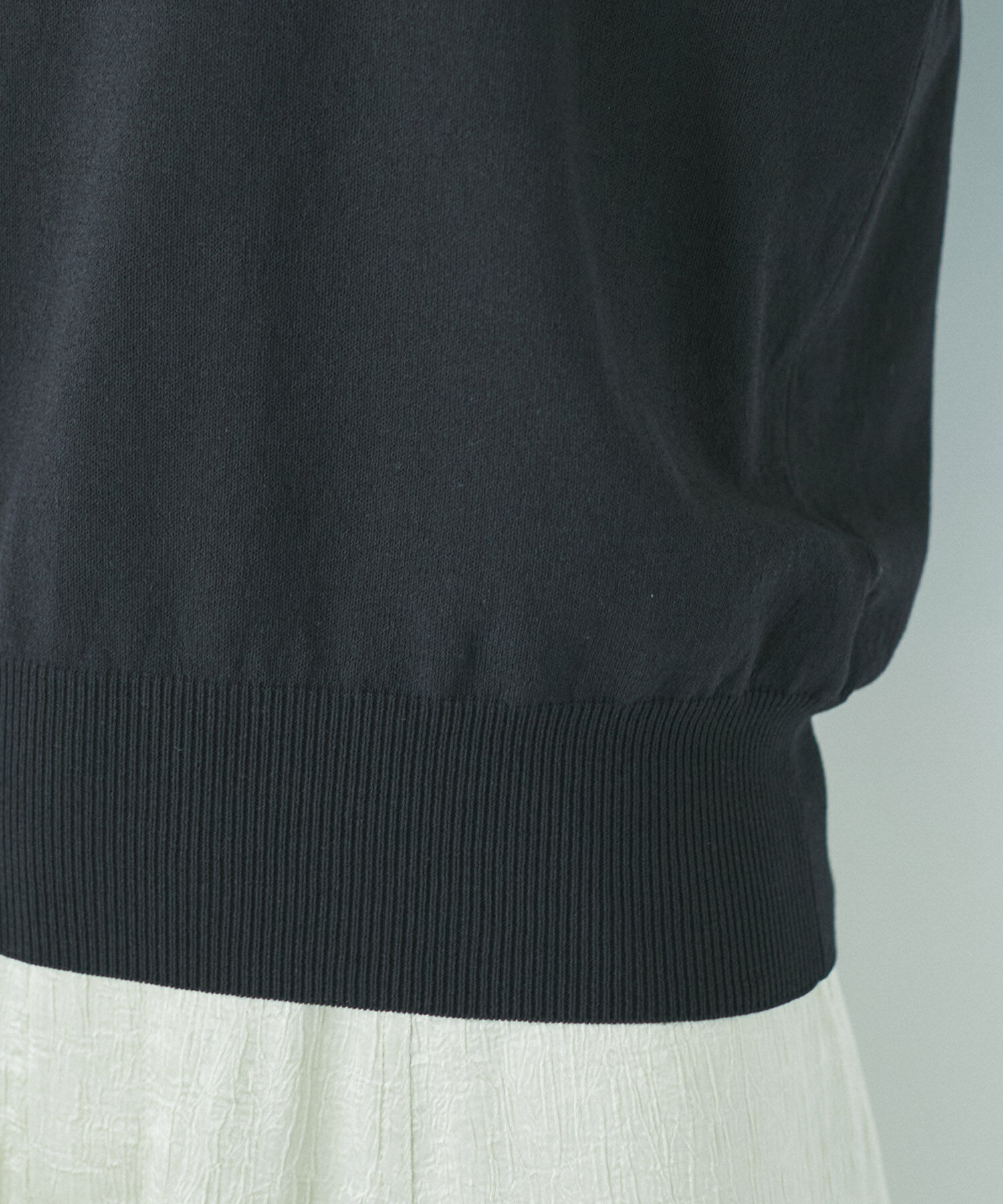 VIS「【夏トップス総選挙/お気に入り登録No.1】袖シアードッキングニット」|ニット・セーター|