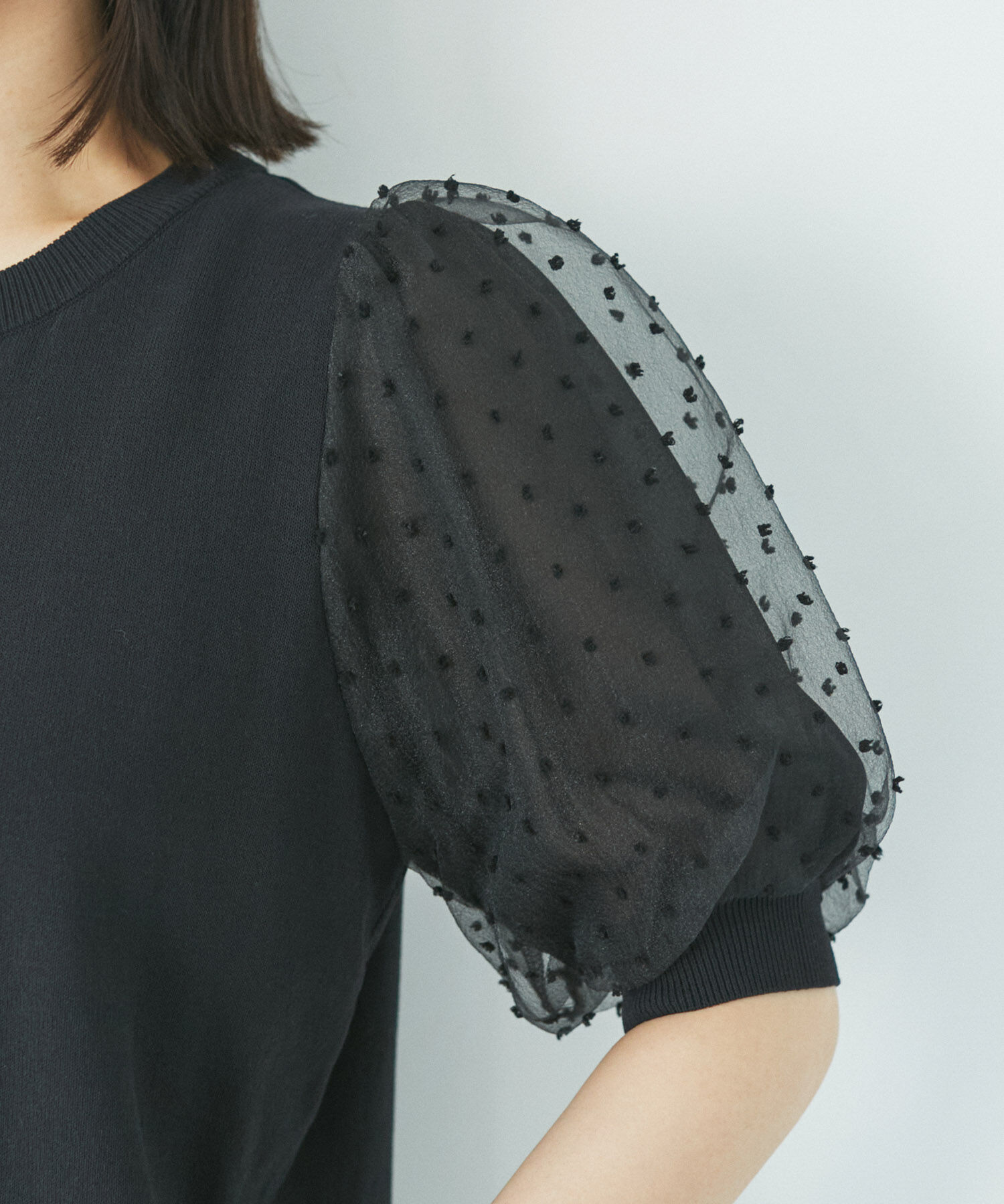 VIS「【夏トップス総選挙/お気に入り登録No.1】袖シアードッキングニット」|ニット・セーター|