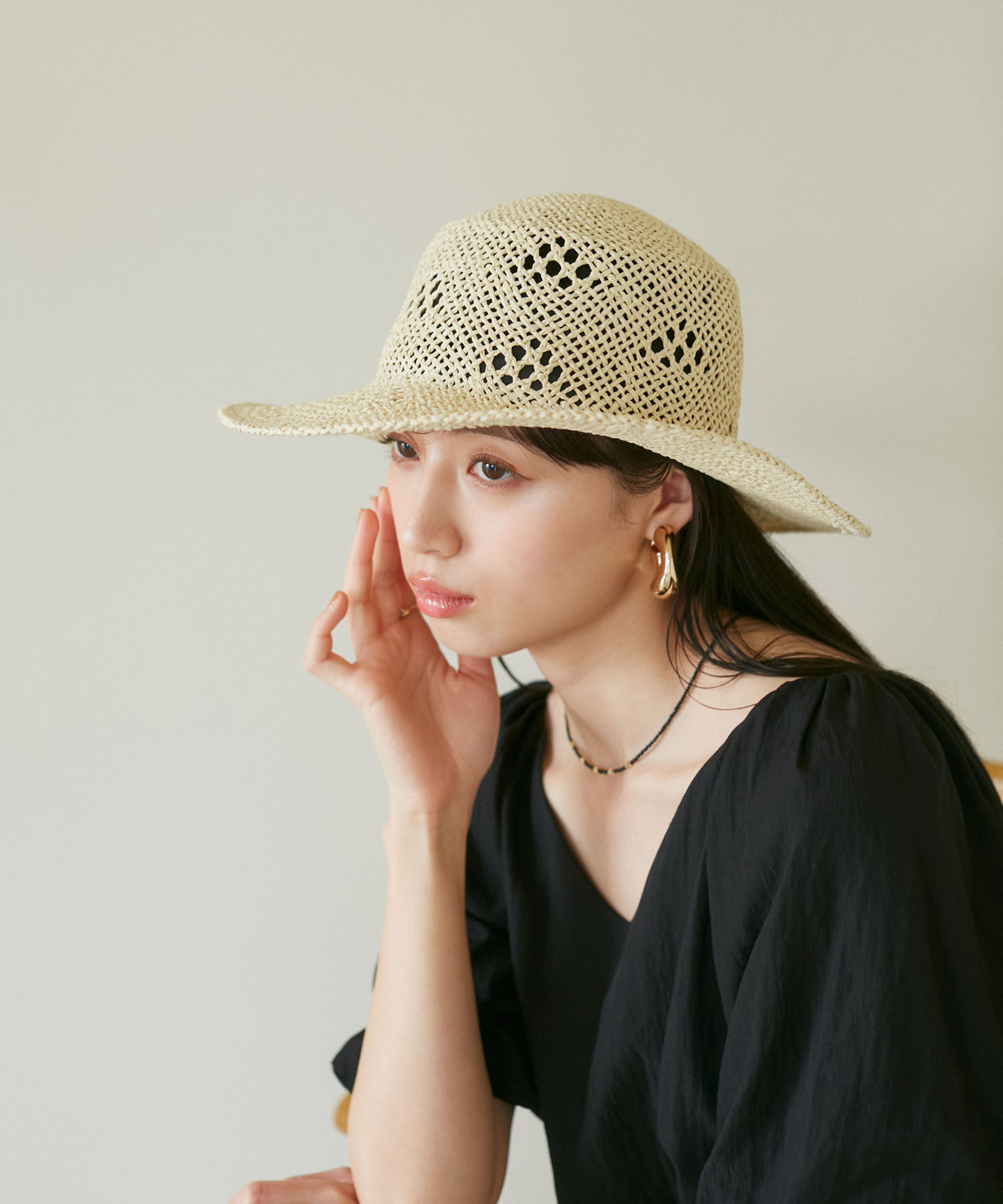 VIS「トライアングルメッシュ雑材ハット」|ハット|