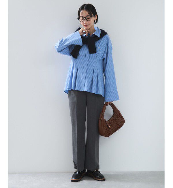 VIS「【POLOBCS】VIS別注ウエストタックフレアシャツ」|シャツ・ブラウス|