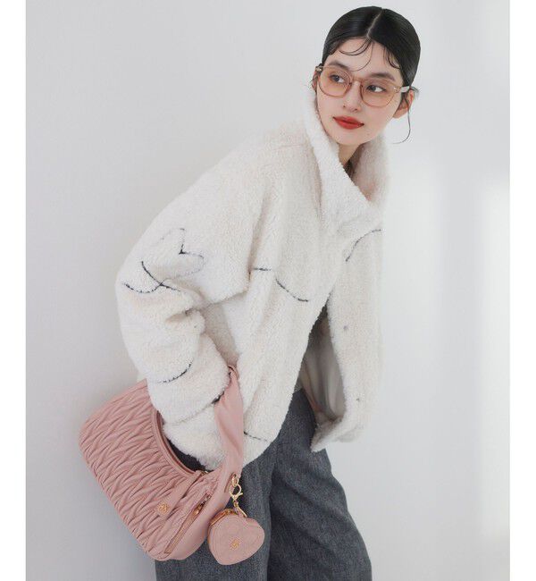 VIS「ジャガードボアブルゾン」|ブルゾン・スタジャン|オフホワイト(15)