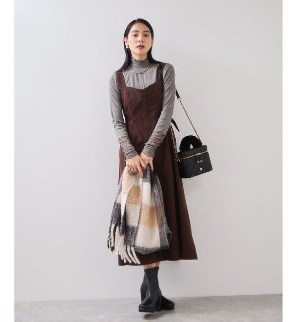 VIS「袖クシュクシュハイネックテレコインナープルオーバー/静電気防止・イージーケア」|Tシャツ・カットソー|