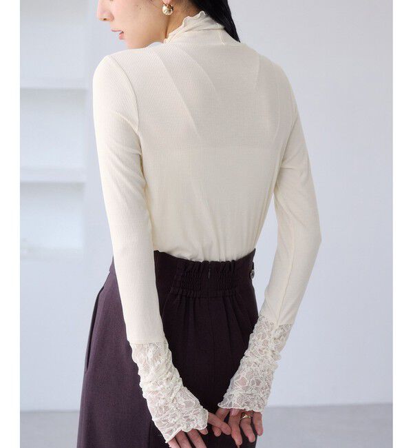 VIS「袖クシュクシュハイネックテレコインナープルオーバー/静電気防止・イージーケア」|Tシャツ・カットソー|