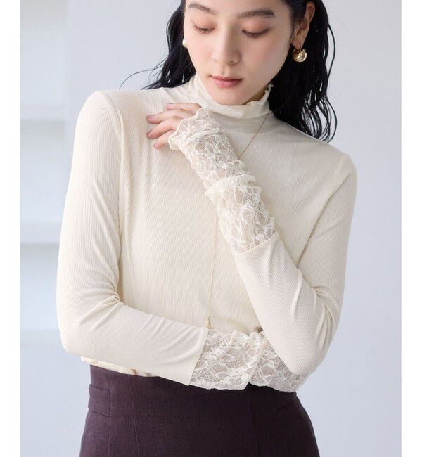 VIS「袖クシュクシュハイネックテレコインナープルオーバー/静電気防止・イージーケア」|Tシャツ・カットソー|