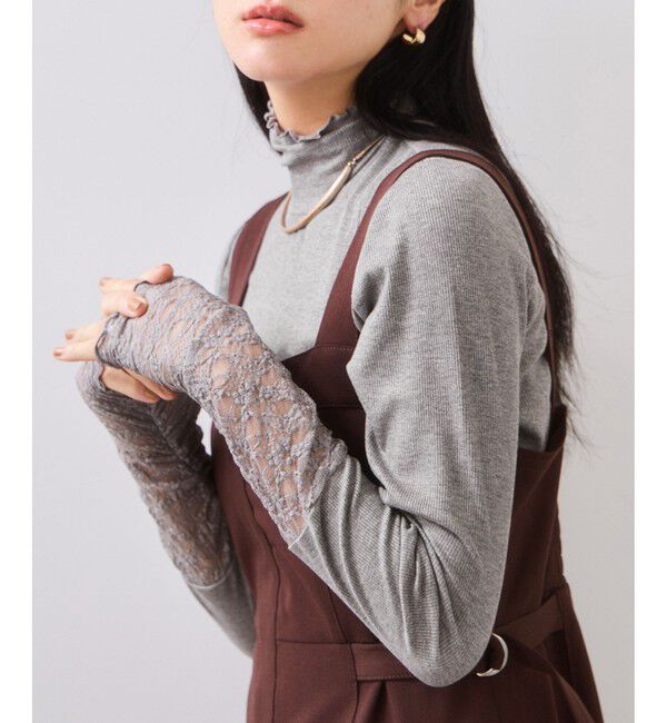 VIS「袖クシュクシュハイネックテレコインナープルオーバー/静電気防止・イージーケア」|Tシャツ・カットソー|