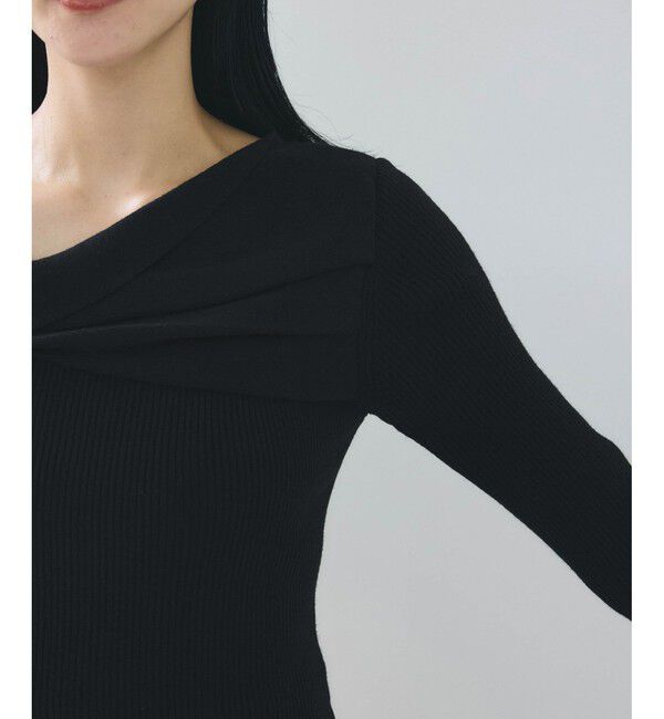 VIS「アシメねじれデザインリブニット」|ニット・セーター|