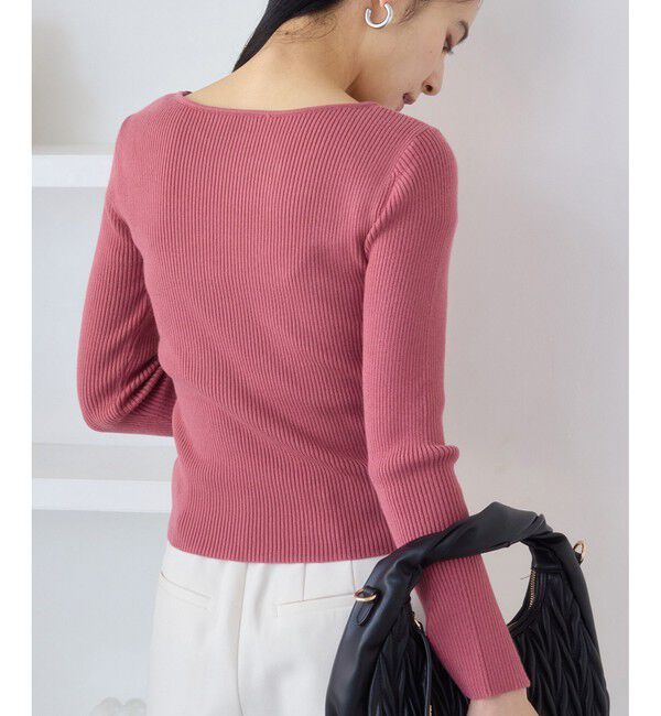 VIS「アシメねじれデザインリブニット」|ニット・セーター|