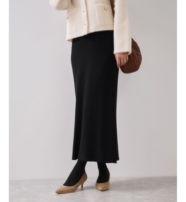 VIS「リブニットスカート/セットアップ対応」|スカート|ブラック(01)