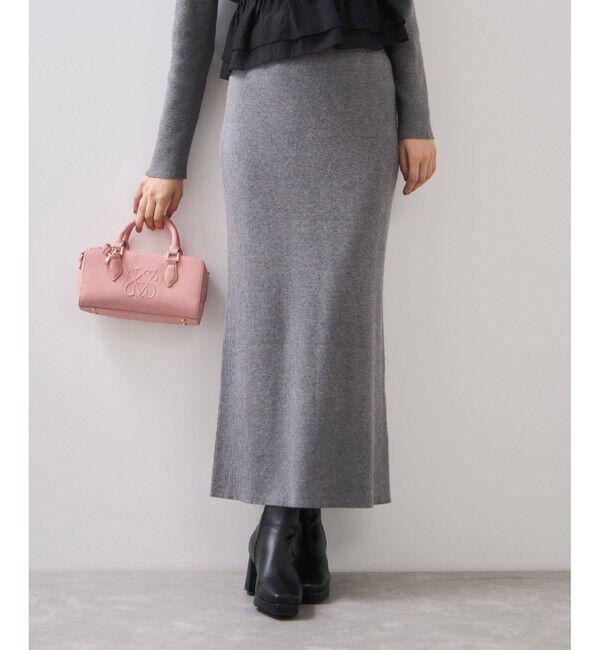 VIS「リブニットスカート/セットアップ対応」|スカート|チャコール(06)