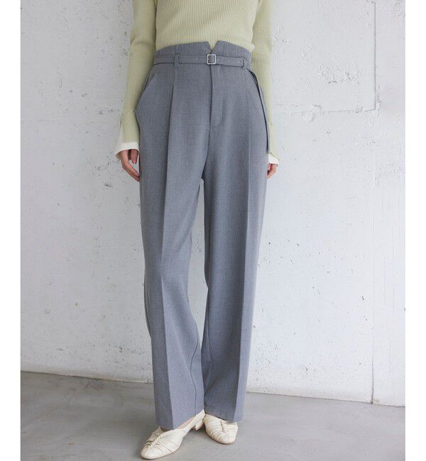 VIS「Hot Beautyベルテッドスリムストレートパンツ/イージーケア」|チノ|グレー(07)