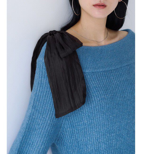 VIS「肩リボンミニ丈ニットワンピース/2WAY」|ワンピース|