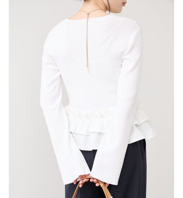 VIS「裾フリルティアードドッキングニット」|ニット・セーター|