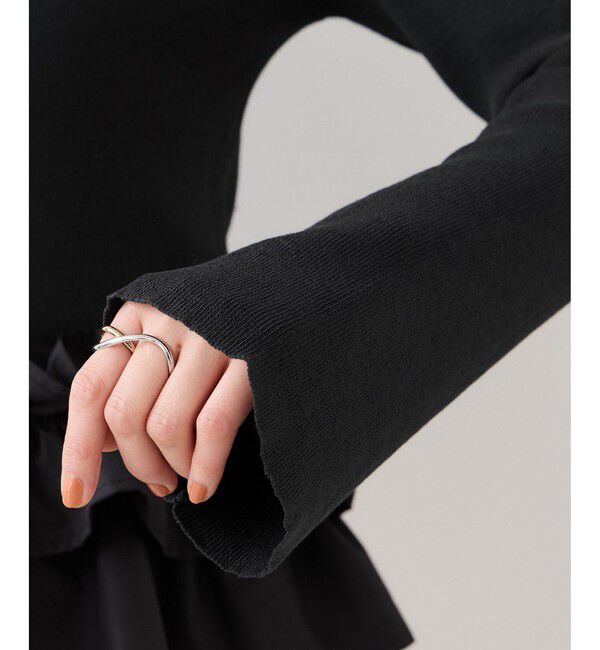 VIS「裾フリルティアードドッキングニット」|ニット・セーター|