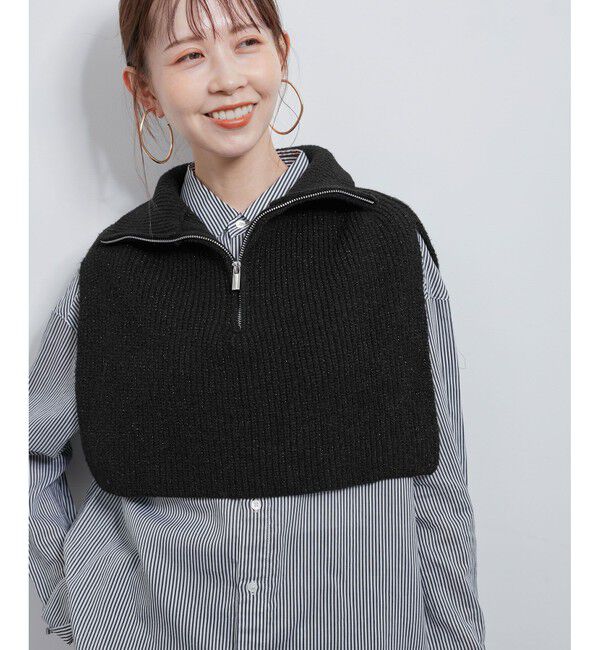 ROPE PICNIC PASSAGE「ラメニットハーフジップベスト」|ベスト・ジレ|クロメイン