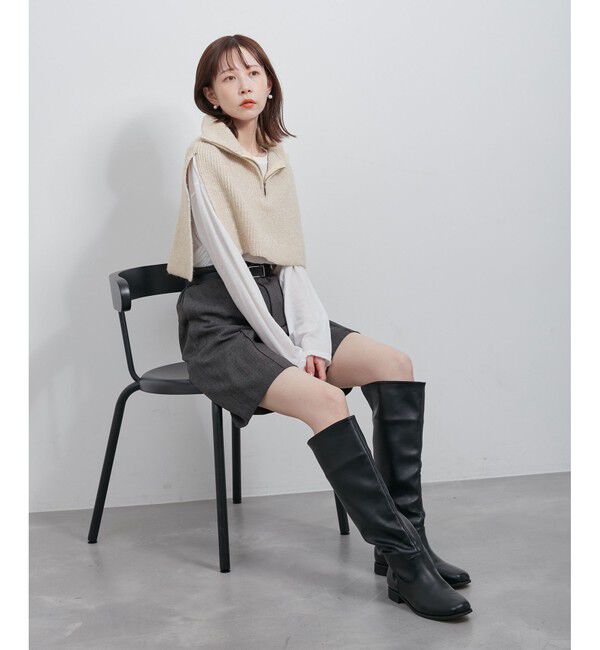 ROPE PICNIC PASSAGE「ラメニットハーフジップベスト」|ベスト・ジレ|