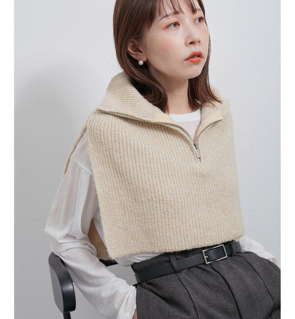 ROPE PICNIC PASSAGE「ラメニットハーフジップベスト」|ベスト・ジレ|