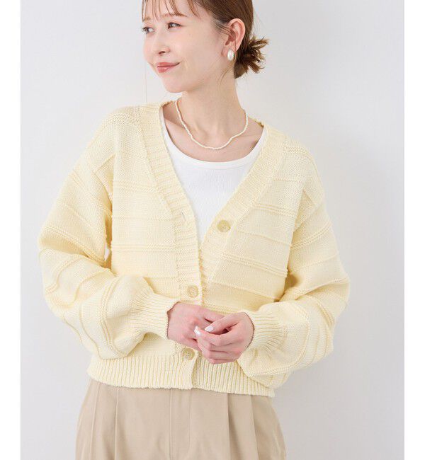 Rope&rsquo;Picnic「ガーターボーダーショート丈カーディガン」|カーディガン|