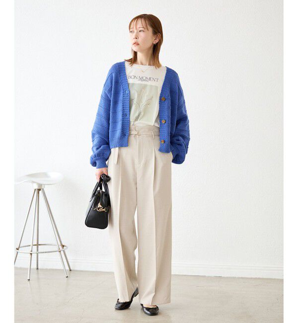 Rope&rsquo;Picnic「ガーターボーダーショート丈カーディガン」|カーディガン|