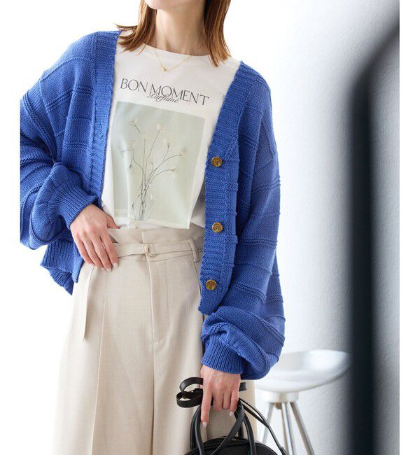 Rope&rsquo;Picnic「ガーターボーダーショート丈カーディガン」|カーディガン|