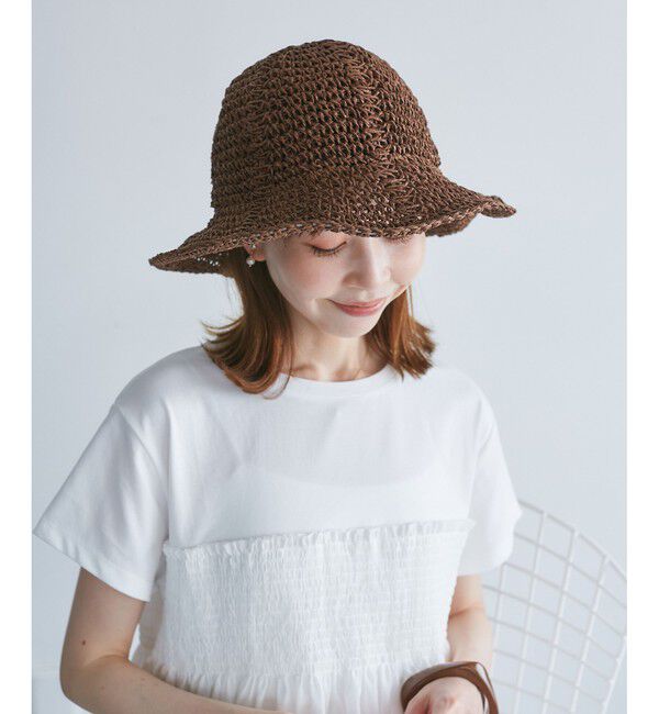 ROPE PICNIC PASSAGE「ライン編みペーパーハット」|ハット|