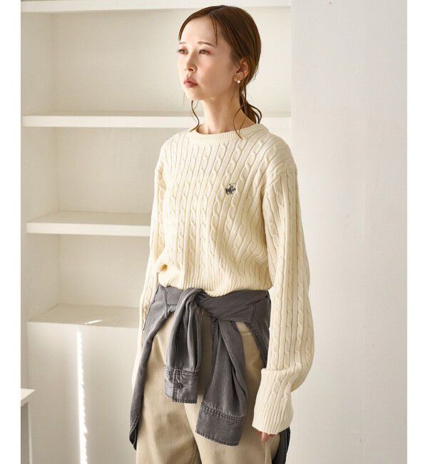 Rope&rsquo;Picnic「【BEVERLYHILLS POLO CLUB・WEB限定】ケーブル編みクロップドニットプルオーバー」|ニット・セーター|