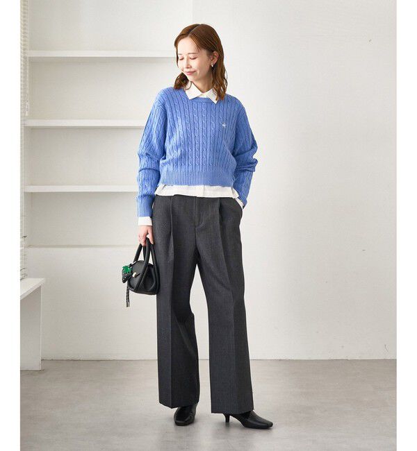 Rope&rsquo;Picnic「【BEVERLYHILLS POLO CLUB・WEB限定】ケーブル編みクロップドニットプルオーバー」|ニット・セーター|