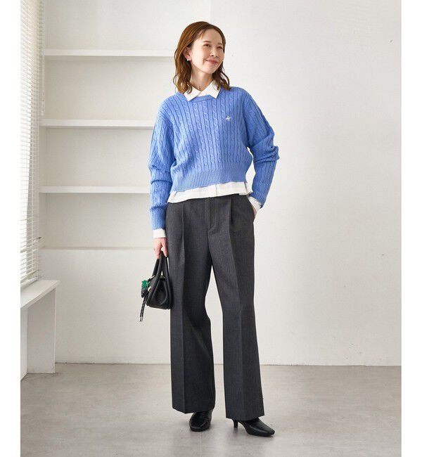 Rope&rsquo;Picnic「【BEVERLYHILLS POLO CLUB・WEB限定】ケーブル編みクロップドニットプルオーバー」|ニット・セーター|