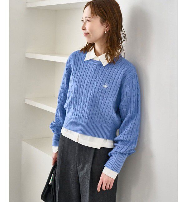 Rope&rsquo;Picnic「【BEVERLYHILLS POLO CLUB・WEB限定】ケーブル編みクロップドニットプルオーバー」|ニット・セーター|