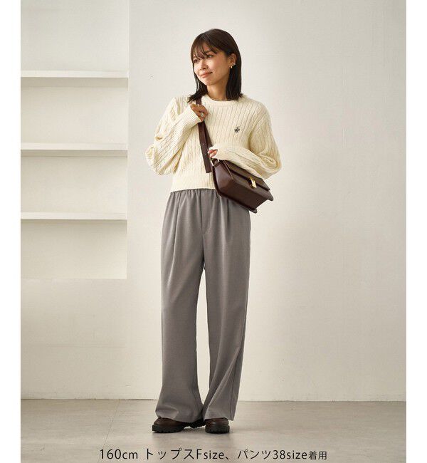 Rope&rsquo;Picnic「【BEVERLYHILLS POLO CLUB・WEB限定】ケーブル編みクロップドニットプルオーバー」|ニット・セーター|