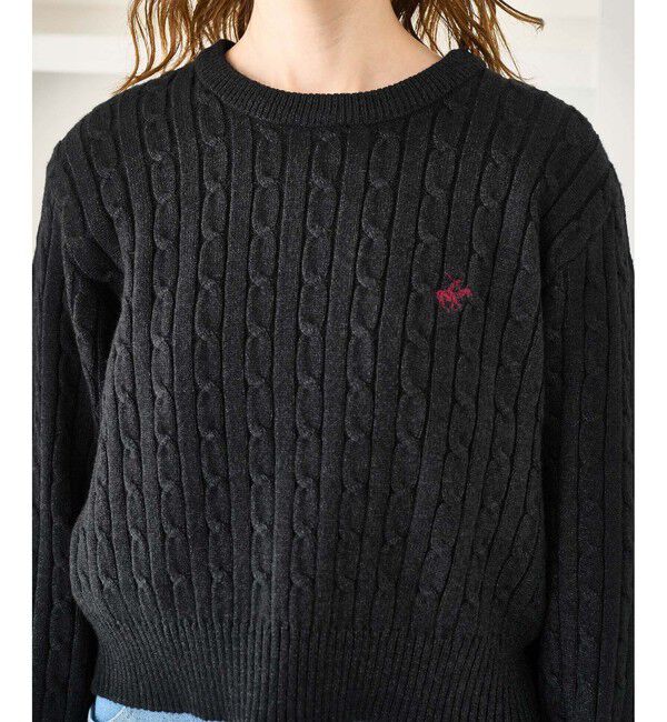 Rope&rsquo;Picnic「【BEVERLYHILLS POLO CLUB・WEB限定】ケーブル編みクロップドニットプルオーバー」|ニット・セーター|