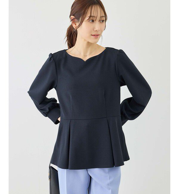 Rope&rsquo;Picnic「カットジョーゼットハートネックペプラムプルオーバー」|Tシャツ・カットソー|