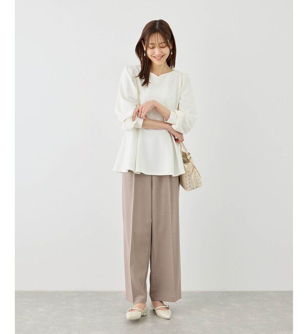 Rope&rsquo;Picnic「カットジョーゼットハートネックペプラムプルオーバー」|Tシャツ・カットソー|