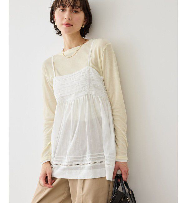 Rope&rsquo;Picnic「お着軽シャツシリーズ シアーレイヤードキャミソールブラウス/接触冷感・通気性」|シャツ・ブラウス|