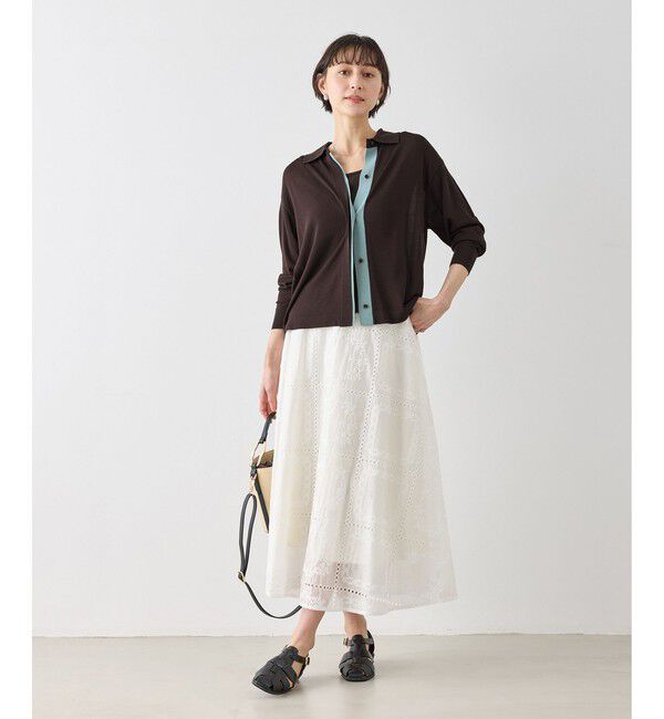 Rope&rsquo;Picnic「【2点セット】配色デザインカーディガン&インナーアンサンブル/イージーケア」|カーディガン|